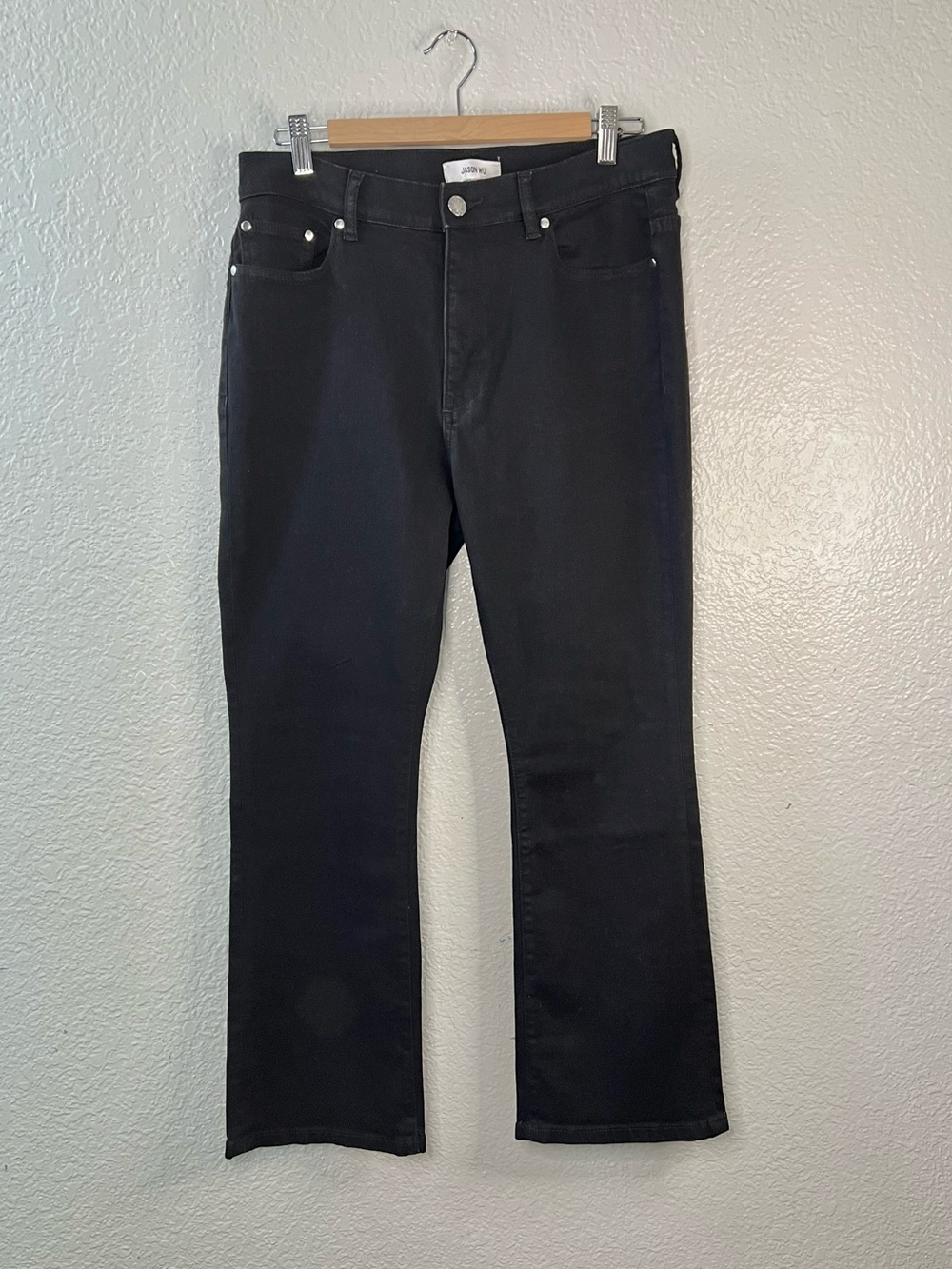 Jason Wu Black Designer Dark Wash Slim Straight Leg Stretch Denim Jeans 14/27
